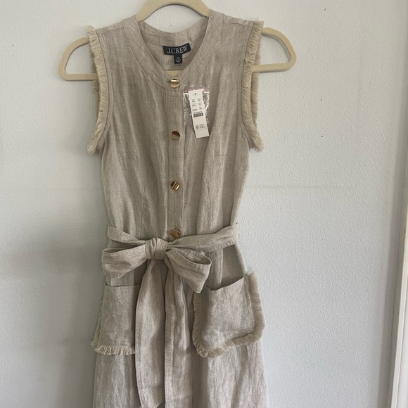 J Crew raw hem linen maxi dress - Picture 3 of 8